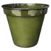 Pot conique en métal recyclé coloris vert algue vif Upcycle Conique - Ø 24,5 x H 21,5 cm