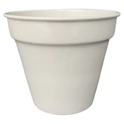 Pot conique en métal recyclé coloris crème Upcycle Conique - Ø 20,5 x H 18 cm