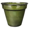Pot conique en métal recyclé coloris vert algue vif Upcycle Conique - Ø 16 x H 14 cm