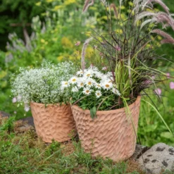 Pot conique en terre cuite coloris beige Poterie du Bousquet Artisan - Ø 36 x H 30 cm