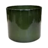 Pot cylindrique en métal recyclé coloris vert algue vif Upcycle Cylindre XXL - Ø 43 x H 37 cm