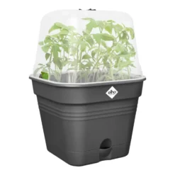 Pot de culture carré coloris living noir Elho Green Basics Allin1 - Ø 30 cm