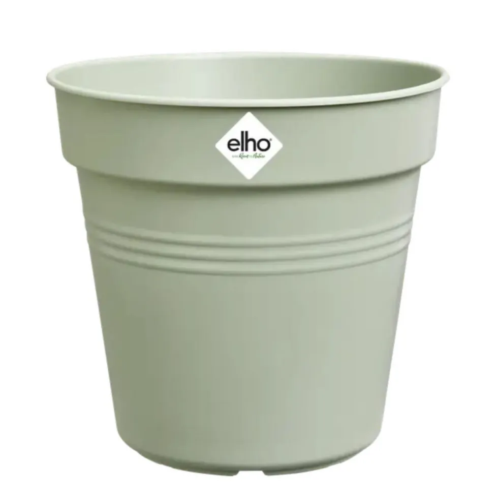 Pot de culture en polypropylène vert pierre Elho Green basics - Ø 11 x H 10,2 cm