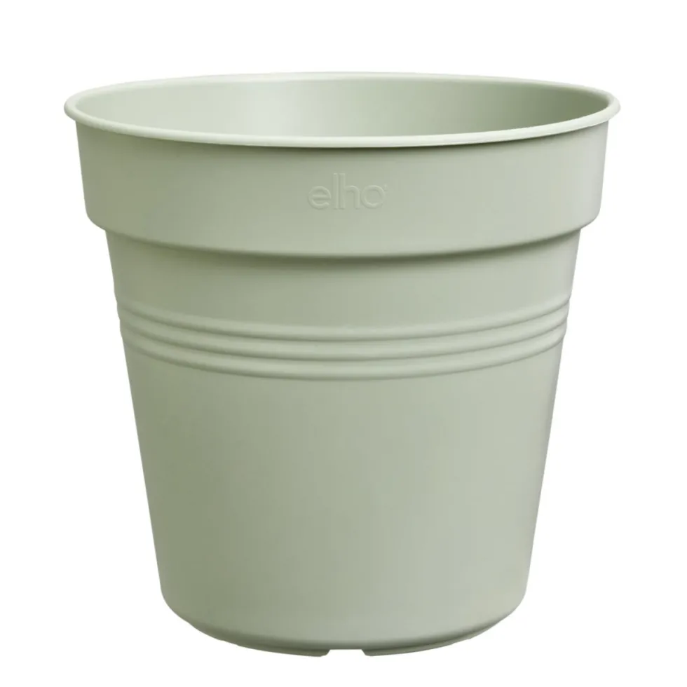 Pot de culture en polypropylène vert pierre Elho Green basics - Ø 15 x H 13,9 cm