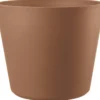 Pot en plastique injecté coloris rouge Deroma Origin Vaso cotto à roulettes - Ø 78 x H 64 cm