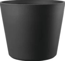 Pot en plastique injecté coloris gris Deroma Origin Vaso anthracite - Ø 24 x H 20 cm