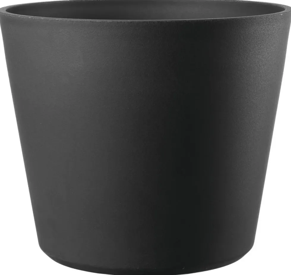 Pot en plastique injecté coloris gris Deroma Origin Vaso anthracite - Ø 24 x H 20 cm