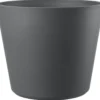 Pot en plastique injecté coloris gris Deroma Origin Vaso grigio - Ø 24 x H 20 cm