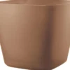 Pot en plastique injecté coloris marron Deroma Origin Quadro cotto - 28 x 28 x 23,5 cm
