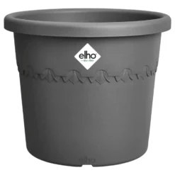 Pot en plastique recyclé gris anthracite Elho Algarve Cilindro - Ø 34,5 x H 29 cm