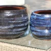 Pot en terre cuite émaillée bleu Nuit étoilée Les Poteries d’Albi Le Liseré - Ø 25 x H 19 cm