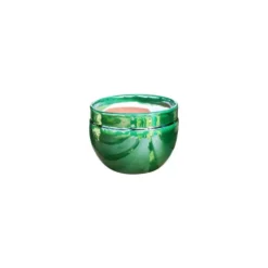 Pot en terre cuite émaillée coloris vert Les Poteries d'Albi Austral - Ø 20 x H 16 cm