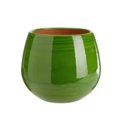 Pot en terre émaillée vert Forêt Les Poteries d'Albi Cancale - Ø 25 x H 27 cm