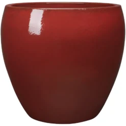 Pot Guardians Karanda coloris rouge en terre cuite émaillée - 20 x 20 x 20 cm