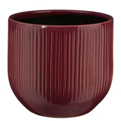 Pot rond cannelé coloris violet Pablo - 20 x Ø 25 cm