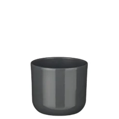 Pot rond coloris noir en céramique Fedor Mica Decorations - 7 x Ø 7 cm