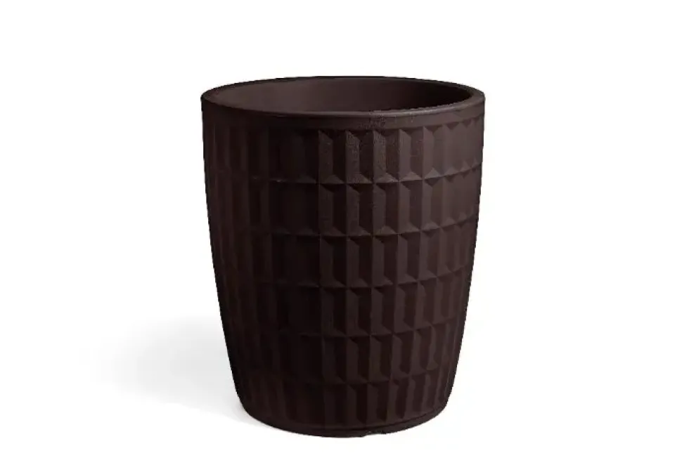 Pot rond en plastique coloris bronze rouille Veca Tyle - Ø 80 cm
