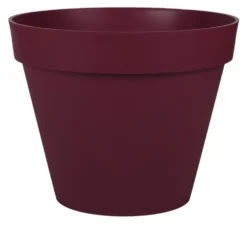 Pot rond en plastique rouge Bourgogne Eda Toscane 23 L - Ø 40 x H 32 cm