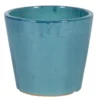 Pot rond Shanghai bleu en grès émaillé - Ø 42 x 37 cm