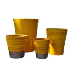Pot Sydney Ibiza Sunshine en terre cuite émaillée H 35 x Ø 33 cm