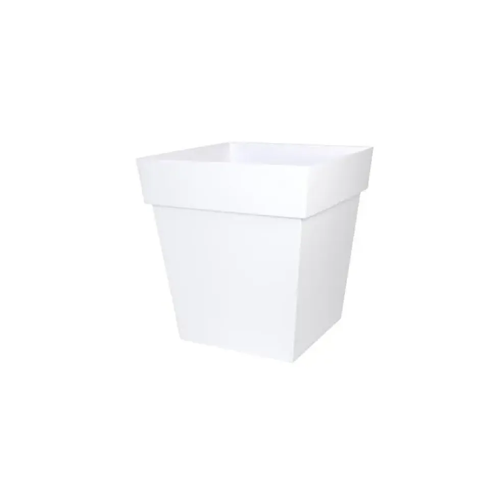 Pot Toscane carré coloris blanc 49,5 x 49,5 x 52,5 cm de 87 L