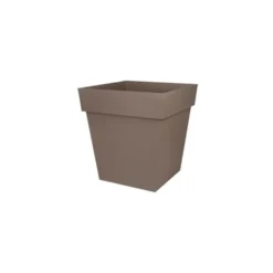 Pot Toscane carré coloris taupe 49,5 x 49,5 x 52,5 cm de 87 L