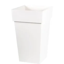 Pot Toscane carré haut blanc L.40 x l.39 x H.65 cm