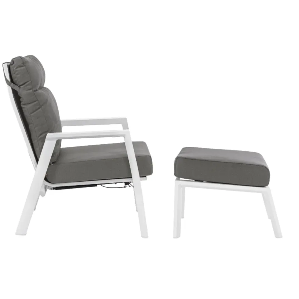Pouf ottoman Kledi en aluminium, teinte pelican - BIZZOTTO Kledi