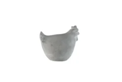 Poule en ciment gris Pot&Déco - 8,5 x 5,5 x 8 cm