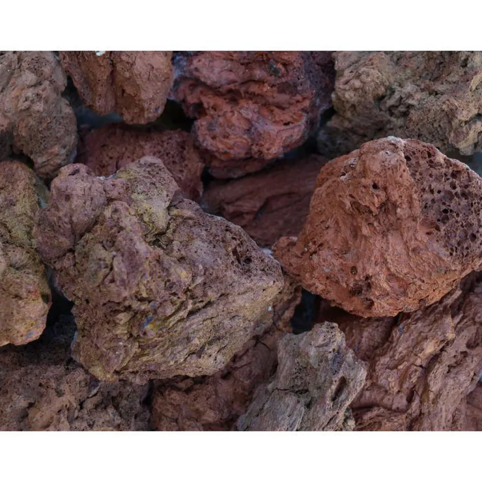 Pouzzolane rouge pour jardin de calibre 20 à 50 mm en sac de 20 L