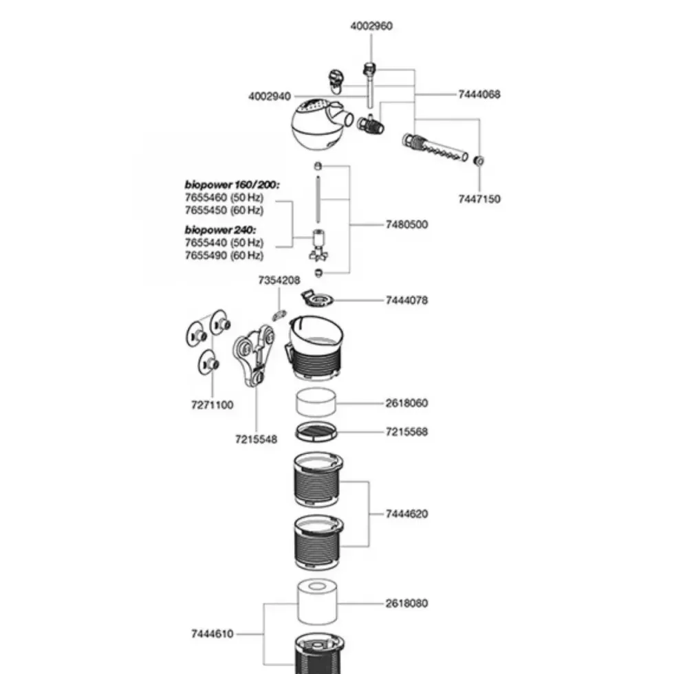 Préfiltre biopower avec cartouche - EHEIM PIÈCES DÉTACHÉES - compatible 160/200/260