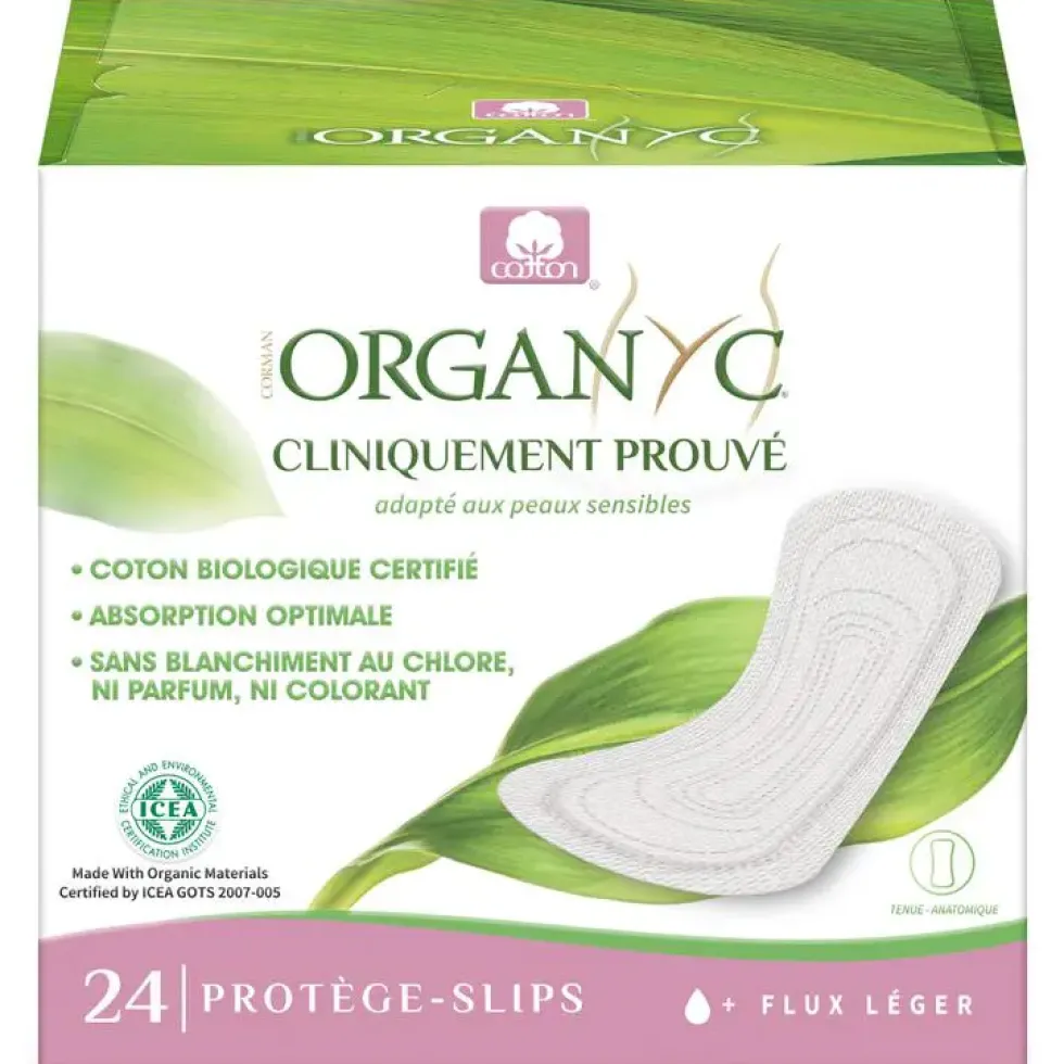 Protège slips bio flux léger en pochette individuelle x 24