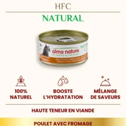 Pâtée pour chat HFC Natural au poulet et fromage Almo Nature - 70 g