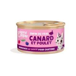 Pâtée pour chaton au canard et au poulet morceaux en sauce sans céréales Edgard & Cooper - 85 g