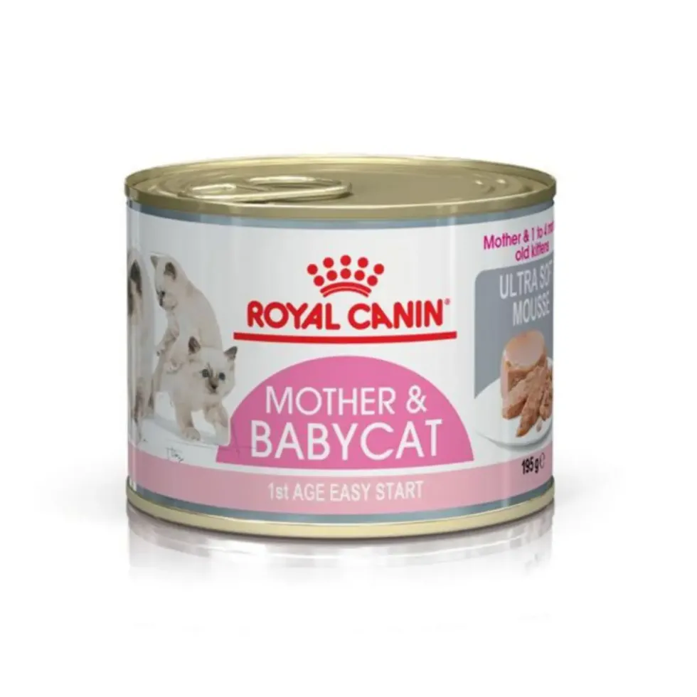 Pâtée pour chatte en gestation ou allaitante et chaton Mousse Royal Canin Babycat Instinctive - 195 g