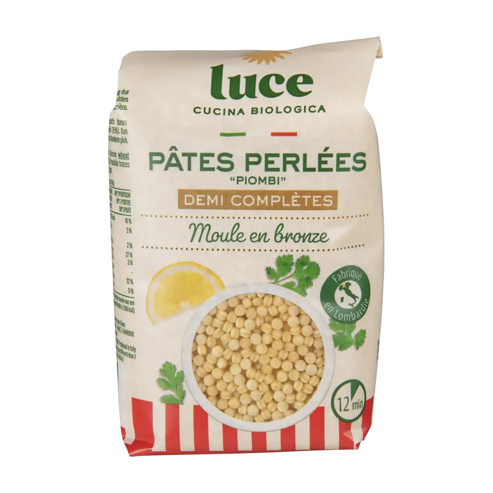 Pâtes perlées demi-complètes bio Piombi - 500 g