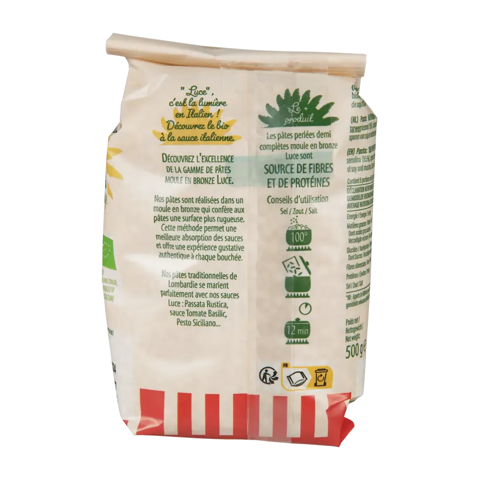 Pâtes perlées demi-complètes bio Piombi - 500 g