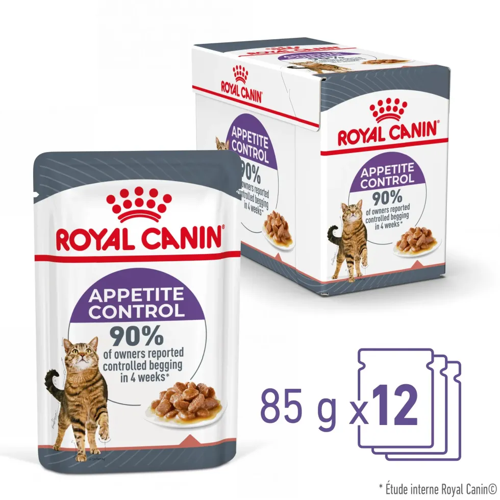 Pâtées pour chat émincés en sauce Royal Canin Appetite Control Care - 12 x 85 g