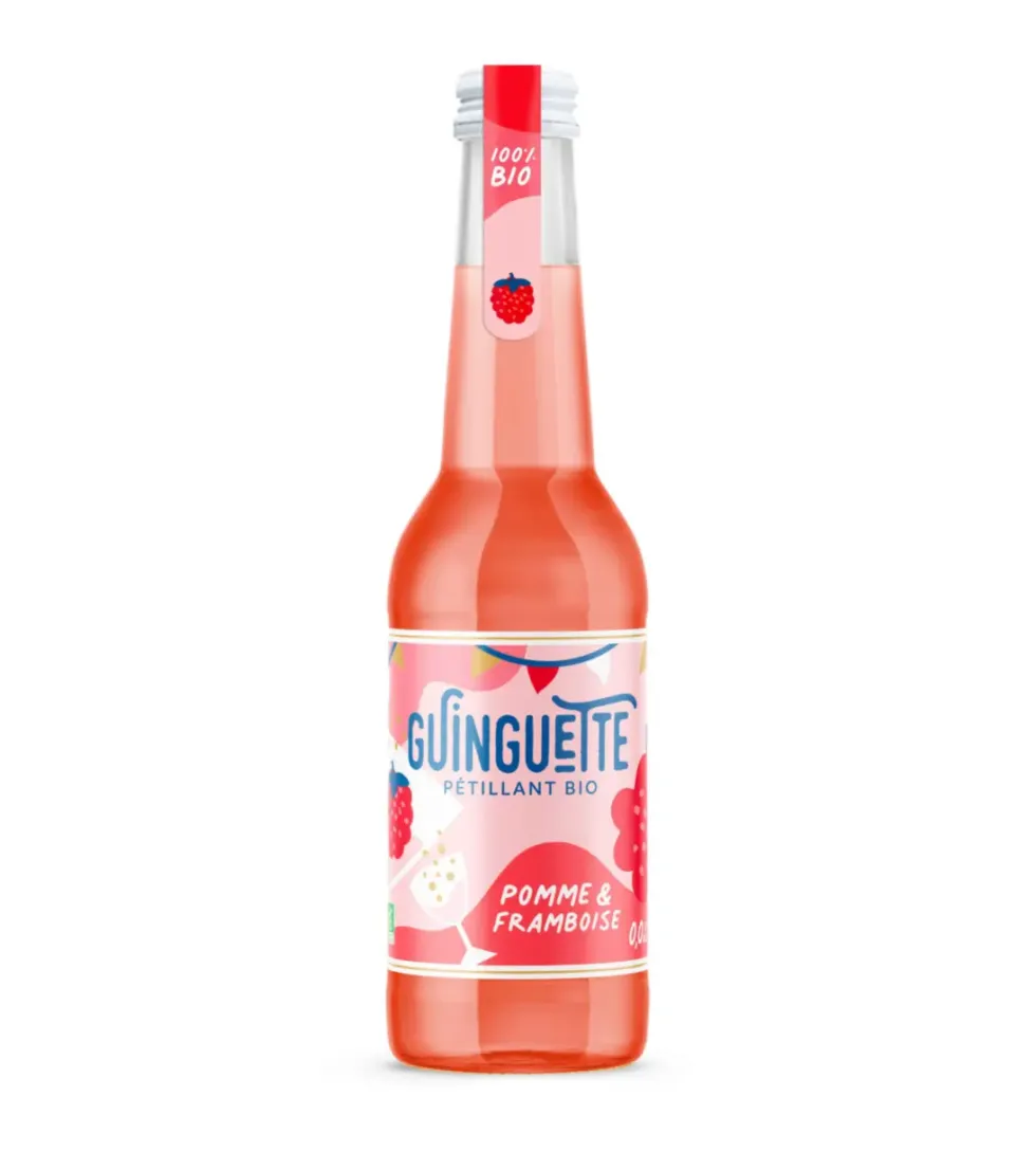 Pétillant La guingette pomme framboise bio Le Coq toqué - Bouteille 33 cl