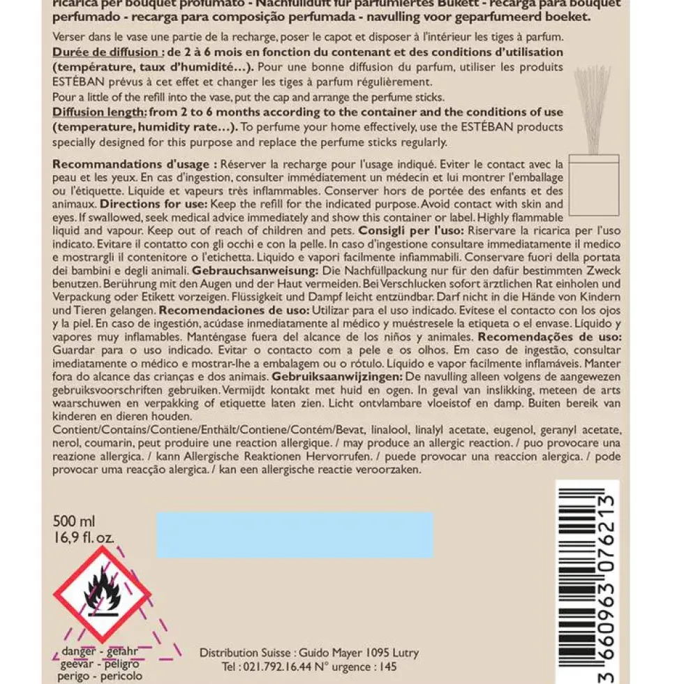Recharge Cèdre pour bouquets parfumés Esteban - 500 ml