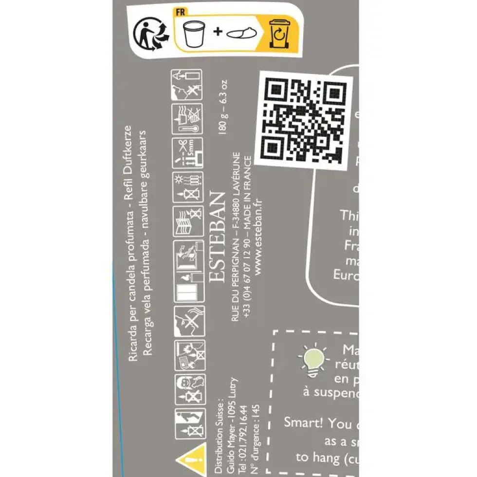 Recharge pour bougies parfumées Néroli Esteban - 180 g