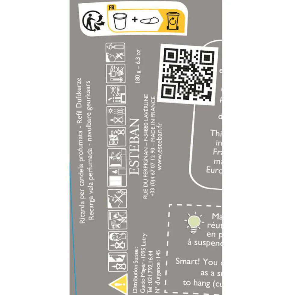 Recharge pour bougies parfumées Figue noire Esteban - 180 g
