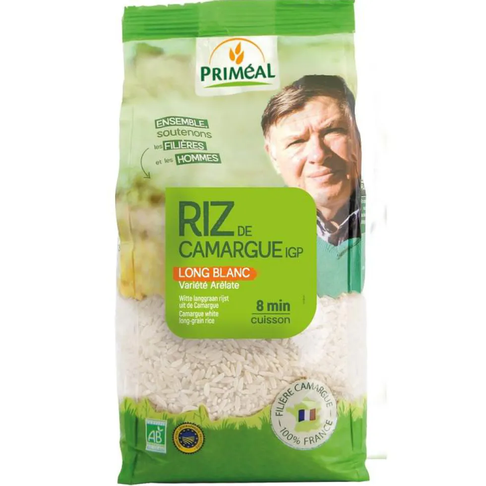Riz long blanc de Camargue IGP bio en sachet de 1 kg