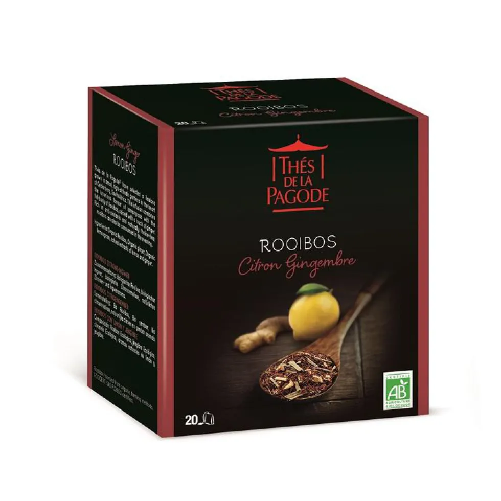 Rooibos Citron Gingembre bio Thés de la Pagode - 40 g / 20 infusettes