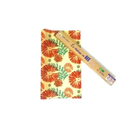 Rouleau en bee wrap à découper motifs nymphéa bio Anotherway - 70 x 30 cm
