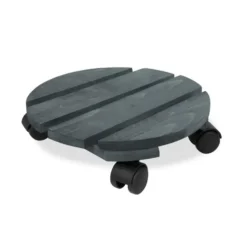 Roule-plante rond en bois gris anthracite Louis Moulin Basics - Ø 30 cm