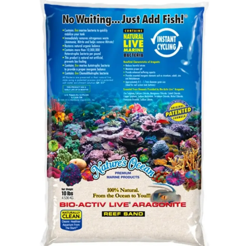 Sable blanc naturel aragonite vivant, fin, NATURE'S OCEAN - 4,54kg