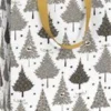 Sac à cadeaux blanc avec sapins argent moyen modèle Pictura