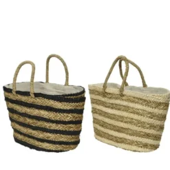 Sac de course algue coloris beige - 37 x 22 x 30 cm