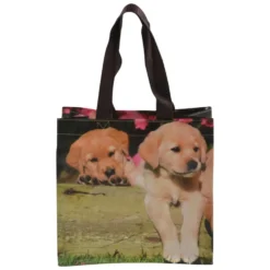 Sac de course illustrations chiots taille S - 24,6 x 9,7 x 23,9 cm